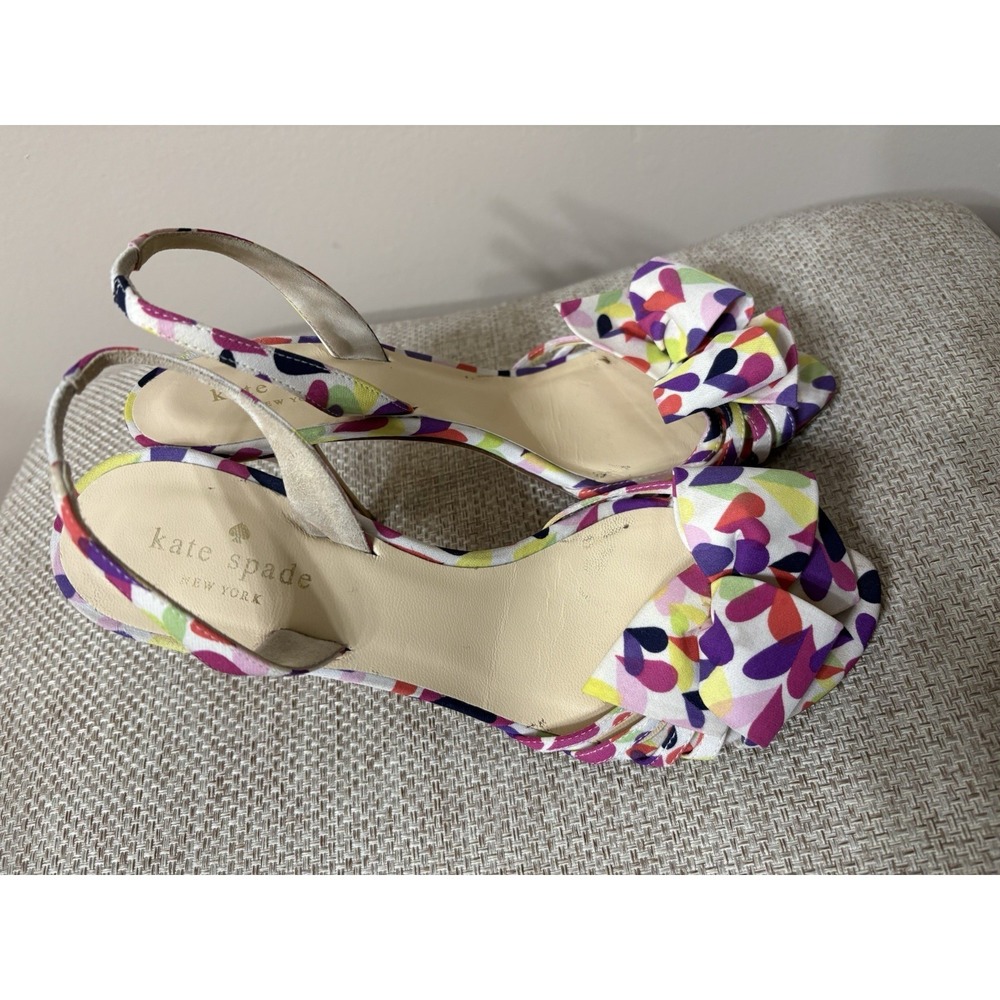 Rare Kate Spade Lourdes Multicolor Heart Heels Strappy Stiletto Size 7 - Picture 7 of 14